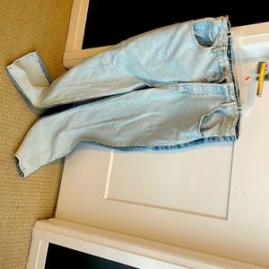 Two tone wide leg jeans